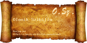 Olenik Szibilla névjegykártya